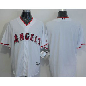 MLB Angels Blank White New Cool Base Men Jersey