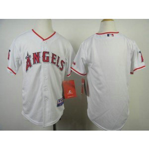 MLB Angels Blank White Youth Jersey
