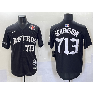 MLB Astors 713 Screwston New Black Nike Cool Base Men Jersey