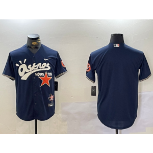 MLB Astors Blank Navy Nike Cool Base Men Jersey