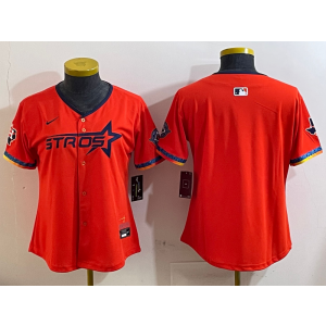 MLB Astors Blank Orange Nike Cool Base Women Jersey