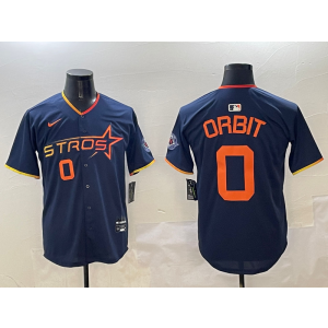 MLB Astros 0 Kaleb Orbit Navy Nike Cool Base Men Jersey