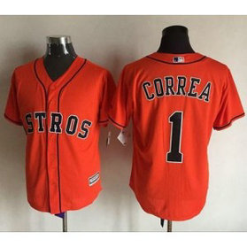 MLB Astros 1 Carlos Correa Orange New Cool Base Men Jersey