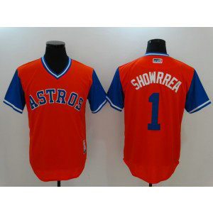 MLB Astros 1 Carlos Correa Showrrea Majestic Orange 2017 Players Weekend Men Jersey