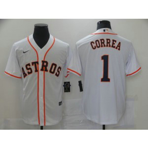 MLB Astros 1 Carlos Correa White Nike Cool Base Men Jersey