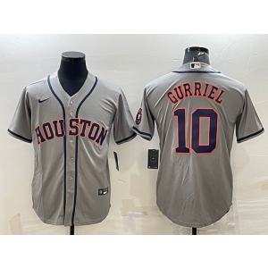 MLB Astros 10 Yuli Gurriel Grey Nike Cool Base Men Jersey
