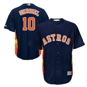 MLB Astros 10 Yuli Gurriel Navy Cool Base Men Jersey