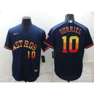 MLB Astros 10 Yuli Gurriel Rainbow Nike Cool Base Men Jersey