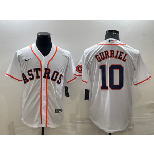 MLB Astros 10 Yuli Gurriel White Nike Cool Base Men Jersey