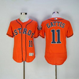 MLB Astros 11 Evan Gattis Orange 2016 Flexbase Men Jersey