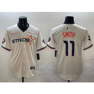 MLB Astros 11 Smith Cream City Nike Cool Base Men Jersey