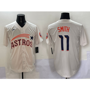 MLB Astros 11 Smith Cream Nike Cool Base Men Jersey