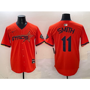 MLB Astros 11 Smith Orange Nike Cool Base Men Jersey