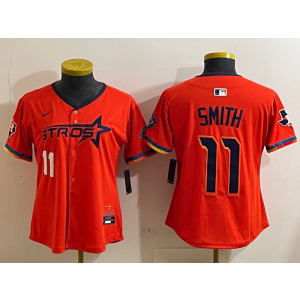 MLB Astros 11 Smith Orange Nike Cool Base Youth Jersey