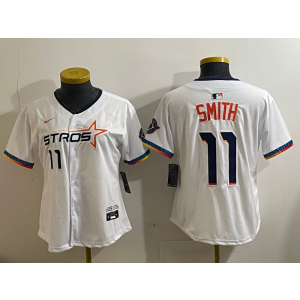 MLB Astros 11 Smith White City Nike Cool Base Youth Jersey
