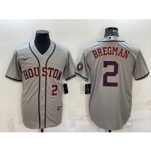 MLB Astros 2 Alex Bregman Grey Nike Cool Base Men Jersey
