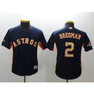 MLB Astros 2 Alex Bregman Navy 2018 Gold Program Cool Base Youth Jersey