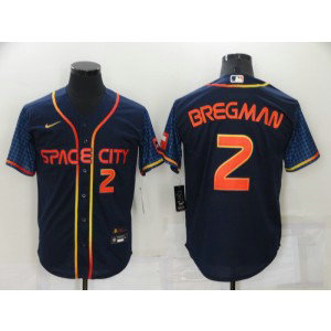 MLB Astros 2 Alex Bregman Navy 2022 City Connect Nike Cool Base Men Jersey