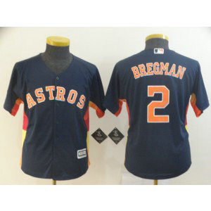 MLB Astros 2 Alex Bregman Navy Cool Base Youth Jersey