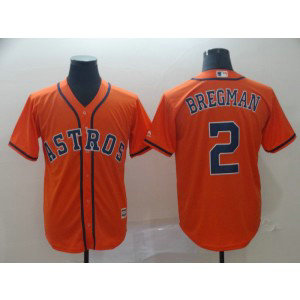 MLB Astros 2 Alex Bregman Orange Cool Base Men Jersey
