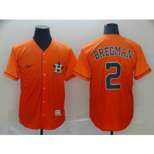 MLB Astros 2 Alex Bregman Orange Drift Fashion Men Jersey