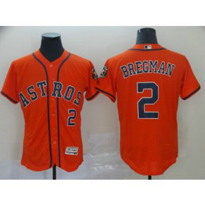 MLB Astros 2 Alex Bregman Orange Flexbase Men Jersey