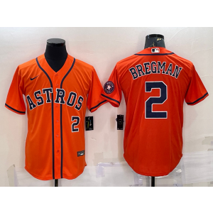 MLB Astros 2 Alex Bregman Orange Nike Cool Base Men Jersey