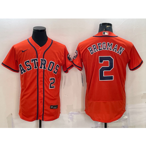 MLB Astros 2 Alex Bregman Orange Nike Flexbase Men Jersey