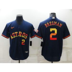 MLB Astros 2 Alex Bregman Rainbow Nike New Cool Base Men Jersey