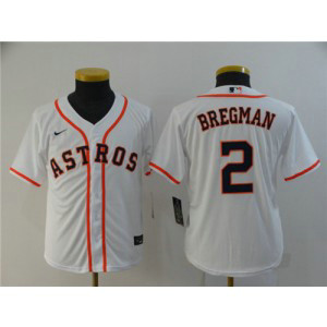 MLB Astros 2 Alex Bregman White 2020 Nike Cool Base Youth Jersey