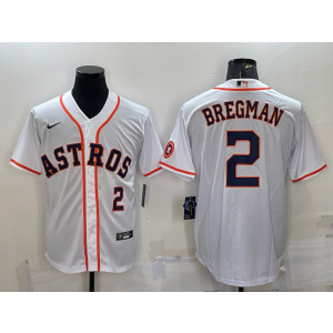 MLB Astros 2 Alex Bregman White Nike Cool Base Men Jersey