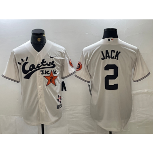 MLB Astros 2 Jack Cream Nike Cool Base Men Jersey