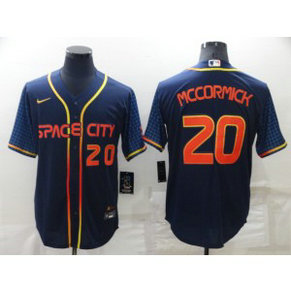 MLB Astros 20 Chas McCormick Navy 2022 City Connect Nike Cool Base Men Jersey