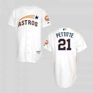 MLB Astros 21 Andy Pettitte White Throwback Men Jersey