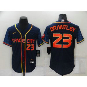 MLB Astros 23 Michael Brantley Navy 2022 City Connect Nike Flexbase Men Jersey