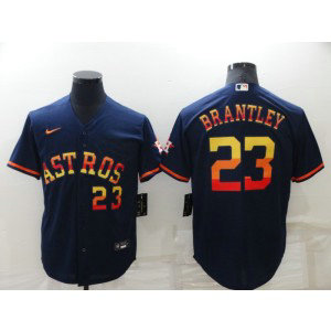 MLB Astros 23 Michael Brantley Rainbow Nike Cool Base Men Jersey