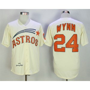 MLB Astros 24 Jimmy Wynn Cream 1971 Throwback Men Jersey