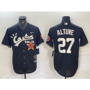 MLB Astros 27 Jose Altuve Black Nike Cool Base Men Jersey