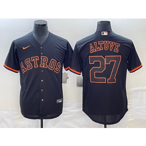 MLB Astros 27 Jose Altuve Black Nike Cool Base Men Jersey