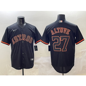 MLB Astros 27 Jose Altuve Black Nike Cool Base Men Jersey