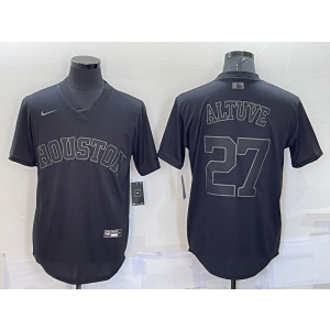 MLB Astros 27 Jose Altuve Black Nike Cool Base Men Jerseys