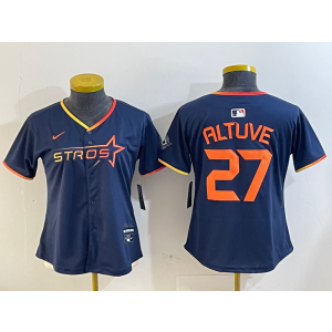 MLB Astros 27 Jose Altuve Blue Nike Cool Base Youth Jersey