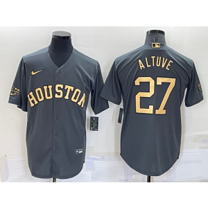 MLB Astros 27 Jose Altuve Charcoal 2022 All-Star Cool Base Men Jersey