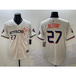 MLB Astros 27 Jose Altuve Cream City Nike Cool Base Men Jersey