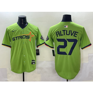 MLB Astros 27 Jose Altuve Green Nike Cool Base Men Jersey
