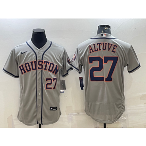 MLB Astros 27 Jose Altuve Grey Nike Flexbase Men Jersey