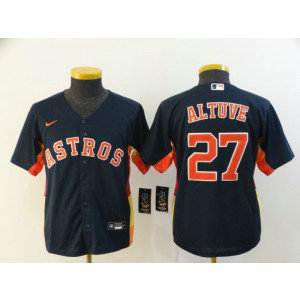 MLB Astros 27 Jose Altuve Navy 2020 Nike Cool Base Youth Jersey