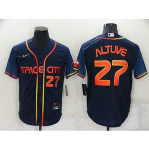 MLB Astros 27 Jose Altuve Navy 2022 City Connect Nike Cool Base Men Jersey