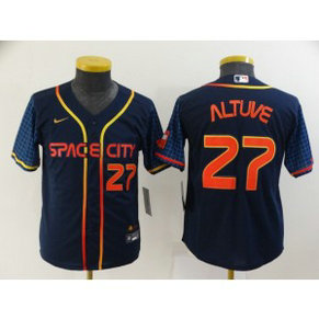 MLB Astros 27 Jose Altuve Navy 2022 City Connect Nike Cool Base Youth Jersey
