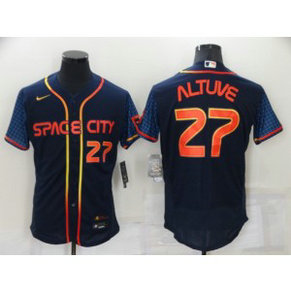 MLB Astros 27 Jose Altuve Navy 2022 City Connect Nike FlexBase Men Jersey